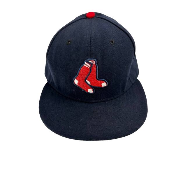 Men’s Boston Red Sox 7 1/2 Fitted Hat New Era 59FIFTY MLB Cap Navy - Picture 2 of 5
